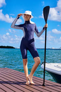 Women's Alana Knee Length Long Sleeve Swimsuit | Navy