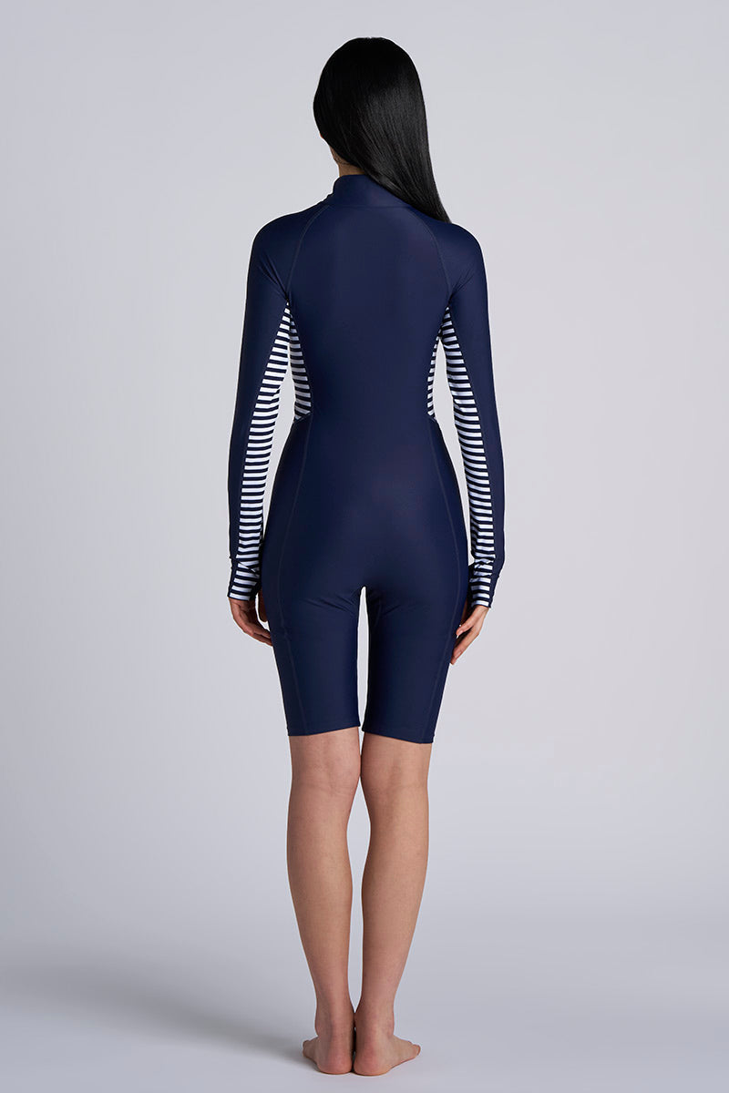 Women's Alana Knee Length Long Sleeve Swimsuit | Navy