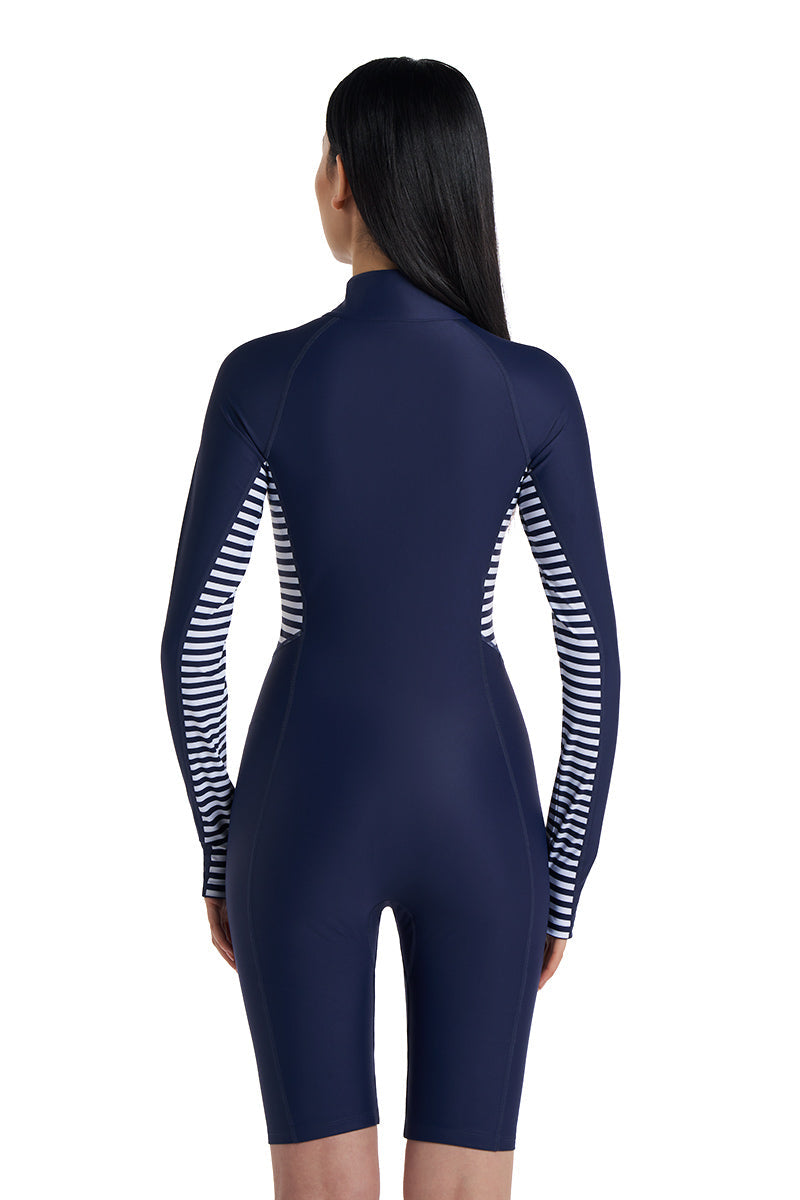 Women's Alana Knee Length Long Sleeve Swimsuit | Navy