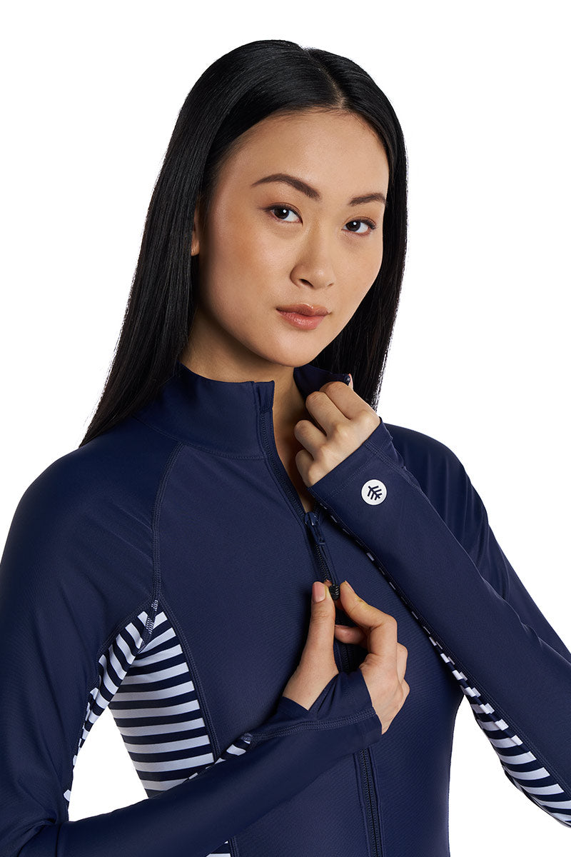 Women's Alana Knee Length Long Sleeve Swimsuit | Navy